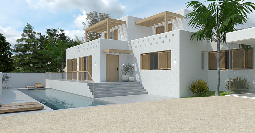 Moderne villa in Ibiza stijl te koop in Moraira - Vidando Estates
