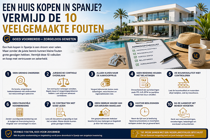 Een huis kopen in Spanje? Vermijd deze 10 veelgemaakte fouten in Vidando Estates